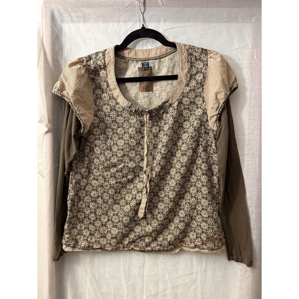Terre de Marins Floral Layered Long-Sleeve Top — 38